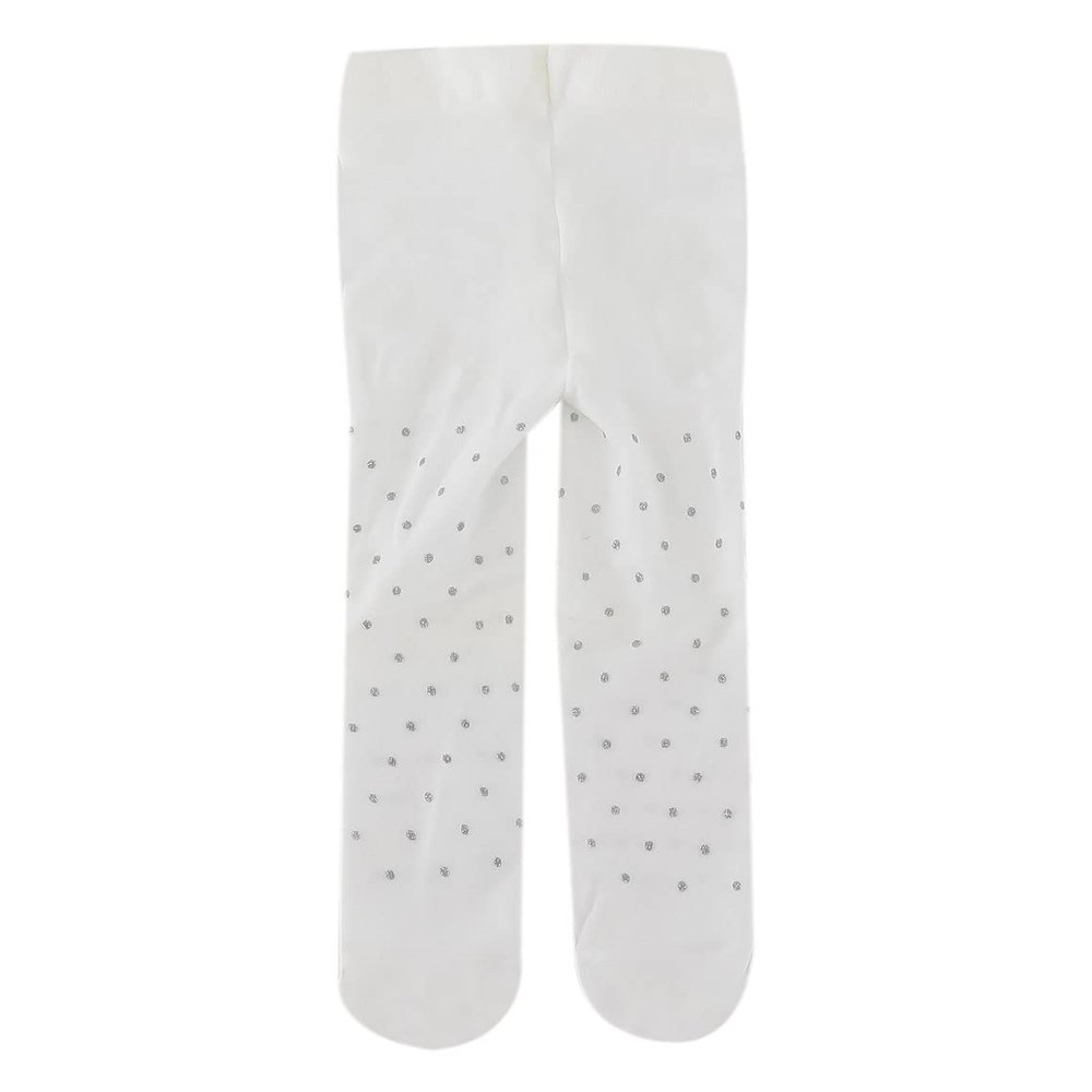SIRRI Baby Girls Polka Dotted Microfiber White Tight Casual Formal Stocking Size 12-18 Months