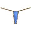 Botmois Sexy Men's Bordered Slim Thong Underwear Soft String Ice Silk Hipster Bulge Pouch G-string Blue L view 1