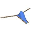 Botmois Sexy Men's Bordered Slim Thong Underwear Soft String Ice Silk Hipster Bulge Pouch G-string Blue L view 2
