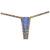 Botmois Sexy Men's Bordered Slim Thong Underwear Soft String Ice Silk Hipster Bulge Pouch G-string Blue L view 3