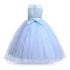 MYRISAM Girls Embroidered Lace Flower Dress Sleeveless Wedding Party Prom Princess Birthday Pageant Evening Long Tulle Gown Sky Blue 6-7T view 3