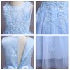 MYRISAM Girls Embroidered Lace Flower Dress Sleeveless Wedding Party Prom Princess Birthday Pageant Evening Long Tulle Gown Sky Blue 6-7T view 4