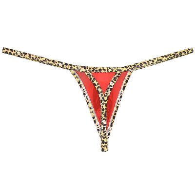 Sexy Men's Bordered Contour Pouch Thong Underwear String Micro T-Back Smooth Tangas Bikini Bottoms Red M