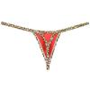 Sexy Men's Bordered Contour Pouch Thong Underwear String Micro T-Back Smooth Tangas Bikini Bottoms Red M view 1