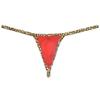 Sexy Men's Bordered Contour Pouch Thong Underwear String Micro T-Back Smooth Tangas Bikini Bottoms Red M view 2