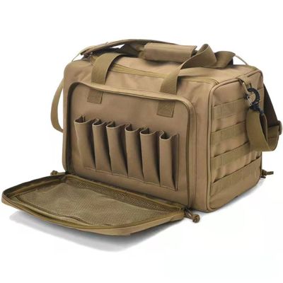 ELQ Tactical Gun Range Bag Pistol Shooting Duffle Bag Handguns Magazine Ammo Gear Accessories Pouch for Hunting Shooting Range Sport/tan
