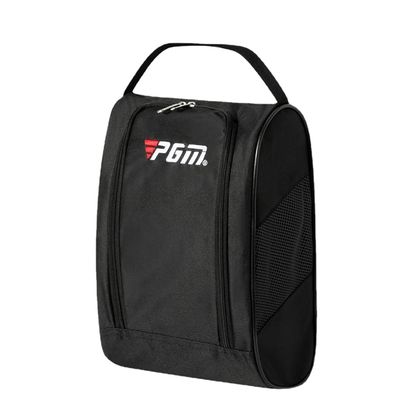 Waterproof Practical Golf Shoes Bag Zipper Shoe Case Breathable Water Resistant Carrier Shoe Accessory Sports Tool (Black)