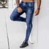 Maiyifu-GJ Mens Skinny Slim Fit Jeans Lightweight Comfy Stretch Denim Pencil Pants Retro Washed Tapered Leg Jean Trousers (Dark Blue,XX-Large) view 2