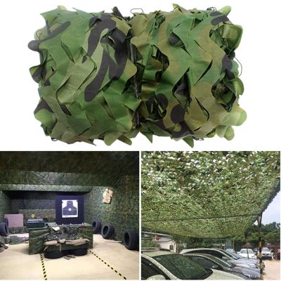 YHBZ Sunscreen Camo Net,Woodland Camouflage Netting,2 * 3M Double Layer Oxford Fabric with Grid,for Camping Military Hunting Shooting Hide Garden Decoration,2x4m(7 * 13ft)