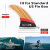 Abahub 9'' SUP Single Center Fin with 1 Cross Screw, Fiberglass+Teak Veneer 9 inch SUP Replacement Fins for Surfboard, Stand-up Paddle Board, Longboard, Fiberglass with Teak Veneer view 2