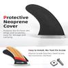 Abahub 9'' SUP Single Center Fin with 1 Cross Screw, Fiberglass+Teak Veneer 9 inch SUP Replacement Fins for Surfboard, Stand-up Paddle Board, Longboard, Fiberglass with Teak Veneer view 4