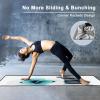 QiyI Yoga Towel with Travel Bag, Microfiber Mat-Sized Hot Yoga Towels, Non Slip Blanket with Corner Pockets, Quick Dry Mat Towel for Bikram, Pilates, Fitness - 70"x26", Pebbles & Blue White Flowers view 3