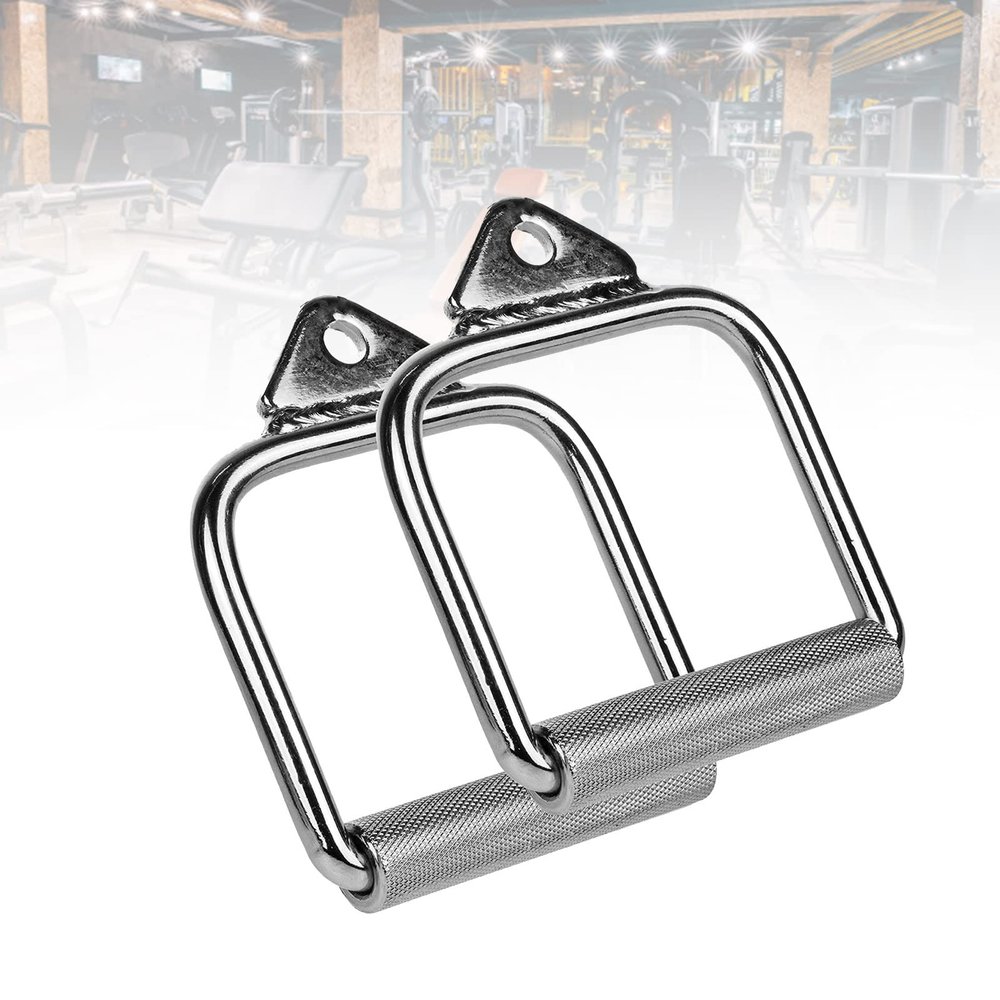 DYK&NX LAT Bar Cable Machine Attachment, Triceps Pull Down Attachment, Knurled-Textured Non-Slip Hand Grips and Revolving Hanger for Home Gym Pulley Cable Fitness