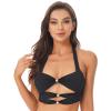 Alvivi Womens Sexy Basic Slim Fit Cut Out Cami Vest Summer Camisole Halter Crisscross Tank Top B Black Small view 1