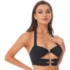 Alvivi Womens Sexy Basic Slim Fit Cut Out Cami Vest Summer Camisole Halter Crisscross Tank Top B Black Small view 2
