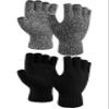 Cooraby 2 Pairs Thick Fingerless Gloves Warm Half Finger Glove Working Running Typing Driving Winter Knitted for Men Women view 1