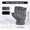 Cooraby 2 Pairs Thick Fingerless Gloves Warm Half Finger Glove Working Running Typing Driving Winter Knitted for Men Women view 2