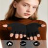 Cooraby 2 Pairs Thick Fingerless Gloves Warm Half Finger Glove Working Running Typing Driving Winter Knitted for Men Women view 3