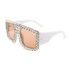 FEISEDY Oversized Square Sunglasses for Women with Sparkling Rhinestone Thick Shield Sun glasses B2916 view 2