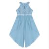 YOOJIA Kids Girls Sleeveless Sequined Lace Birthday Party Flower Girl Dress Shiny Rhinestone Formal Dance Romper Gown Sky Blue C 16 Years view 3
