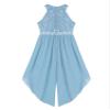 YOOJIA Kids Girls Sleeveless Sequined Lace Birthday Party Flower Girl Dress Shiny Rhinestone Formal Dance Romper Gown Sky Blue C 16 Years view 4