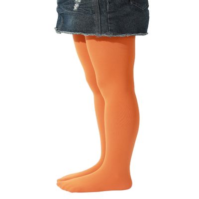 EVERSWE Girls Semi Opaque Footed Tights, Microfiber Tights (2-4, Orange)