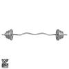 WF Athletic Supply Adjustable Dumbbells Barbell Weight Set with 1-Inch Threaded Chrome Knurled EZ Curl or Straight Bar Handle, Strength Training for Home Gym Weight Lifting, Gray Grip Plate Sets view 2