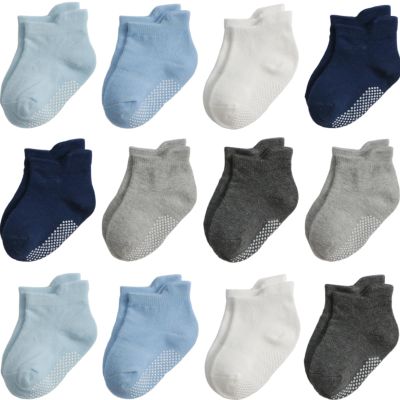 Aroveea Non Slip Grip Ankle Baby Socks 12 Pack for Toddler Boys and Girls Kids,Infant Cute Cotton Baby Socks