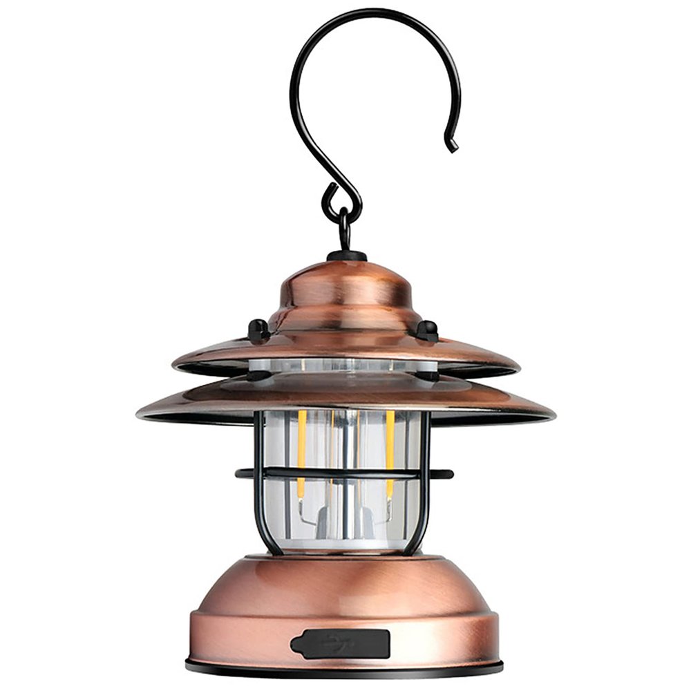 WHYUNM26 USB Rechargeable Lantern Camping Tent Lamp Retro Waterproof Antique Metal Light Emergency Lamp Atmosphere Decorative Chandeliers,Bronze