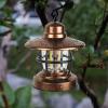 WHYUNM26 USB Rechargeable Lantern Camping Tent Lamp Retro Waterproof Antique Metal Light Emergency Lamp Atmosphere Decorative Chandeliers,Bronze view 2
