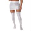 YiZYiF Women's Oil Shiny Smooth Pencil Mini Skirts Silky Stretchy Slim Stockings Bodycon Skirts Set White Medium view 3