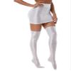 YiZYiF Women's Oil Shiny Smooth Pencil Mini Skirts Silky Stretchy Slim Stockings Bodycon Skirts Set White Medium view 4