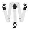 Vittorio Farina Adjustable Button End Suspenders, Elastic Y-Back Suspenders (Wine/Silver) view 1