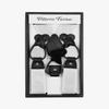 Vittorio Farina Adjustable Button End Suspenders, Elastic Y-Back Suspenders (Wine/Silver) view 3