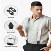 Vittorio Farina Adjustable Button End Suspenders, Elastic Y-Back Suspenders (Wine/Silver) view 4