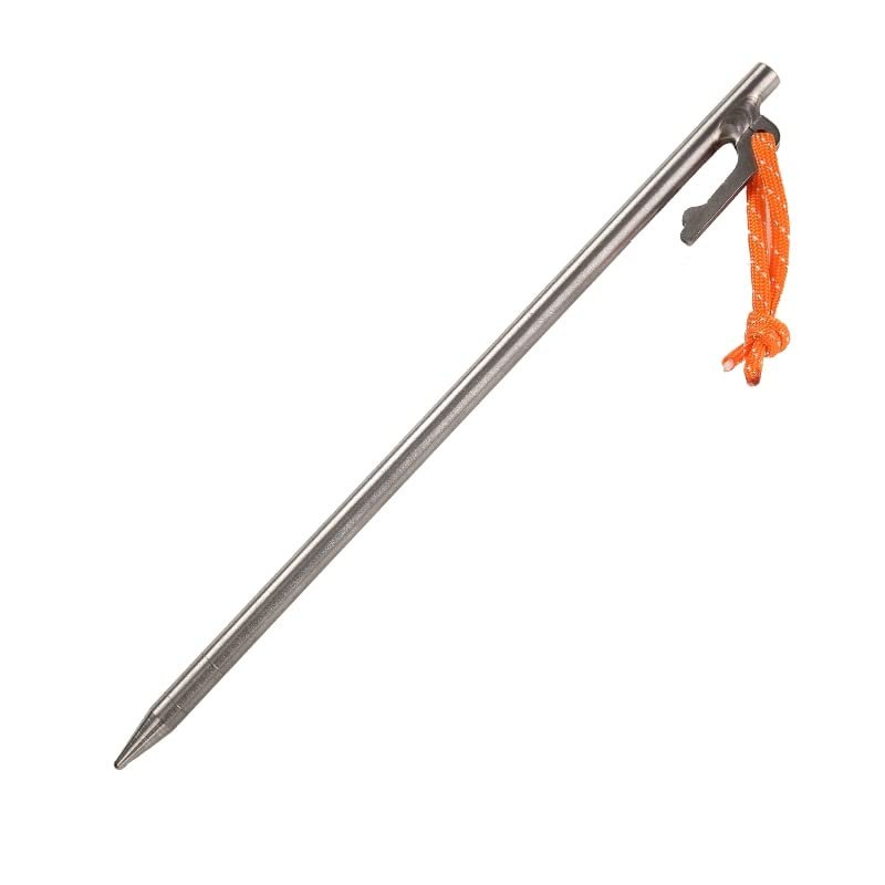 RISON Titanium Tent Pegs Crochet Camping Tent Nails Lightweight Titanium Tent Nails Snow Grassland Heavy Duty Tent Nails for Outdoor Camping and Plant Support Garden Stakes (6, 8250mm)