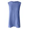 Womens Dresses Summer Casual Tank Dress Solid Sleeveless Crewneck Back Zipper Loose Swing Beach Tshirt Mini Dress Blue view 3