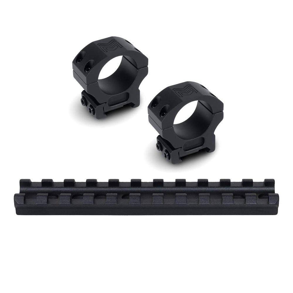 Monstrum Picatinny Rail Mount for Marlin 336/1894/1895 | 0 MOA | Precision Picatinny Scope Rings | 1 inch Diameter/High Profile | Bundle