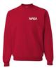 Go All Out Medium Red Men NASA Worm Logo Left Chest Sweatshirt Crewneck view 1