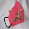 Embroidered Cotton Face masks, /Formal Mask/Embroidered Mask, Pink floral embroidered view 2