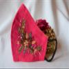 Embroidered Cotton Face masks, /Formal Mask/Embroidered Mask, Pink floral embroidered view 3