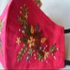 Embroidered Cotton Face masks, /Formal Mask/Embroidered Mask, Pink floral embroidered view 4