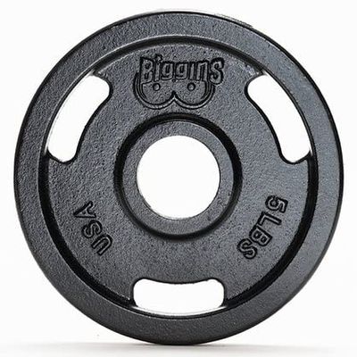 Biggins Machined Cast 1.0 Iron 5Lb Olympic Weight Plate Pair