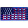 Sharks American Flag Beach Towel 30 x 60 inch 100% Cotton (Sharks American Flag, One Towel) view 1