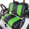 Huskey Golf Cart Front Seat Covers for EZGO RXV 2008+ Models, Black/Lime Green Diamond Stitching, Custom Fit, Marine Grade Vinyl, Staple On view 1