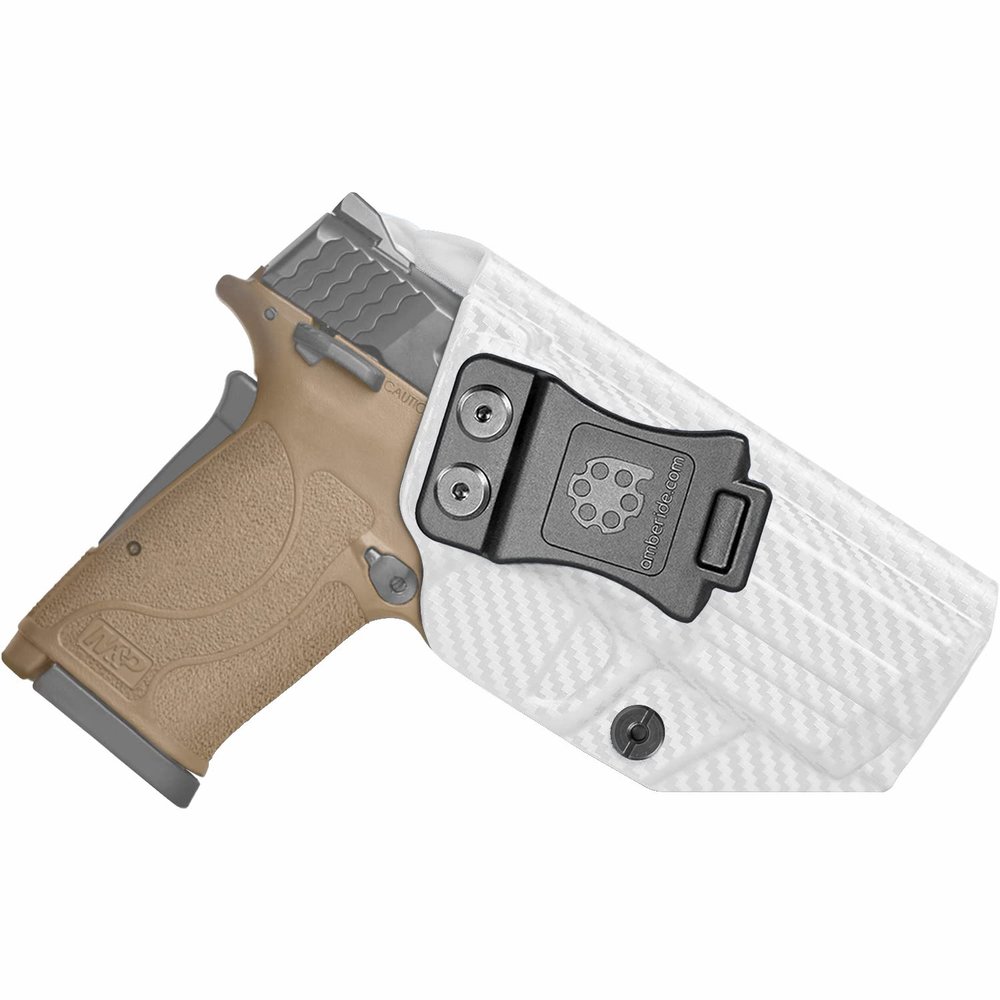 Amberide M&P Shield EZ/Equalizer IWB Holster, Kydex-Boltaron Inside Waistband Fit S&W Shield EZ & Equalizer 9mm, Quick Draw, Secure Retention, 030 Cant