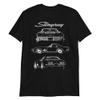 1970 'Vette C3 Stingray LT-1 Custom Outline Art Collector Car T-Shirt Black view 1