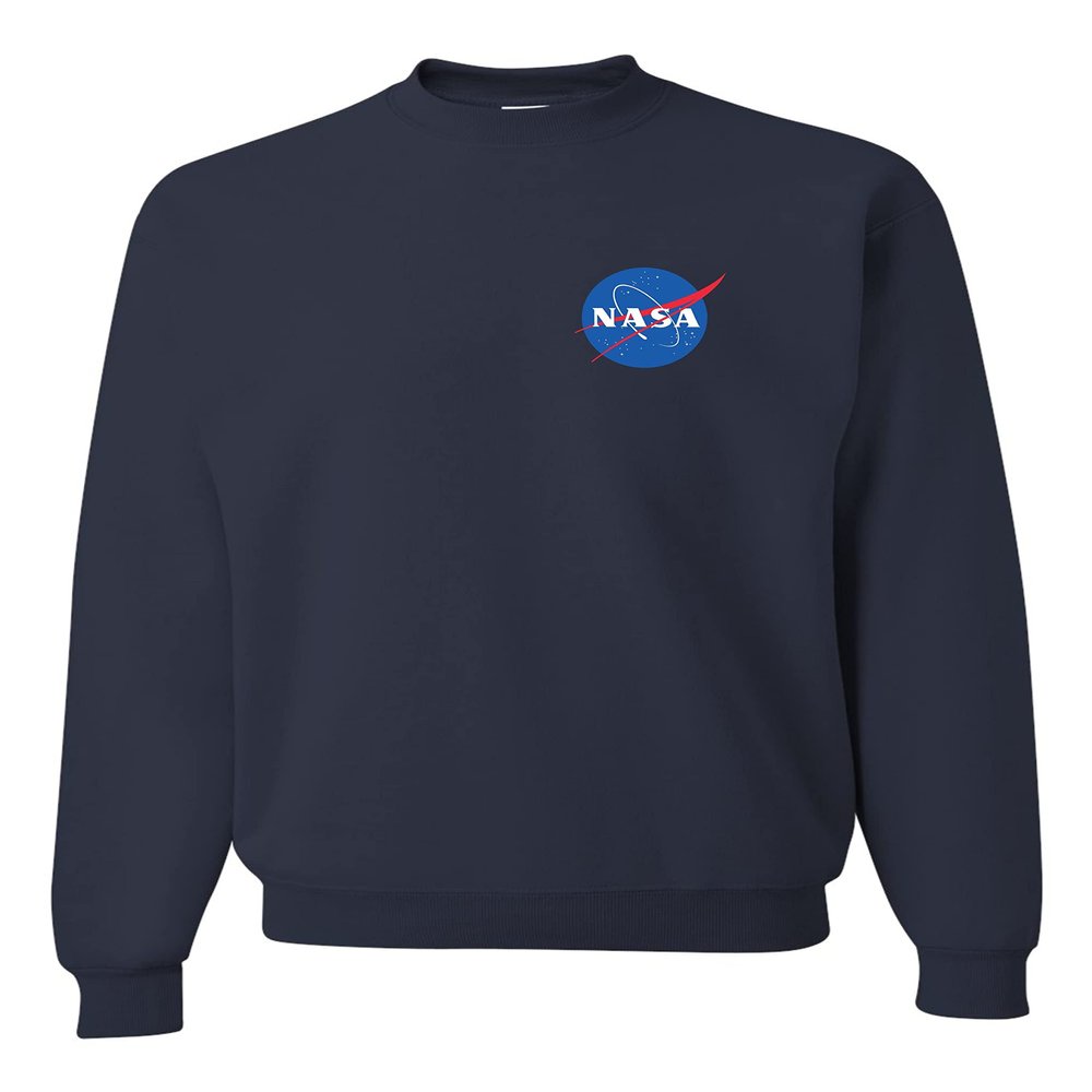 Go All Out X-Large Navy Blue Mens NASA Blue Meatball Left Chest Logo Sweatshirt Crewneck