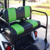 Huskey 4PCS Golf Cart Front/Rear Seat Covers for Club Car Precedent 2004+ G&E Models Custom Two-Tone Black/Limegreen Diamond Stitching with Limegreen Piping,Marine Grade Vinyl Material view 2