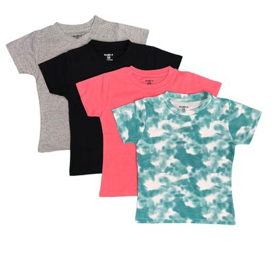 Studio 3 Girls' Four-Pack Assorted Color T-Shirts (6X, Assorted)